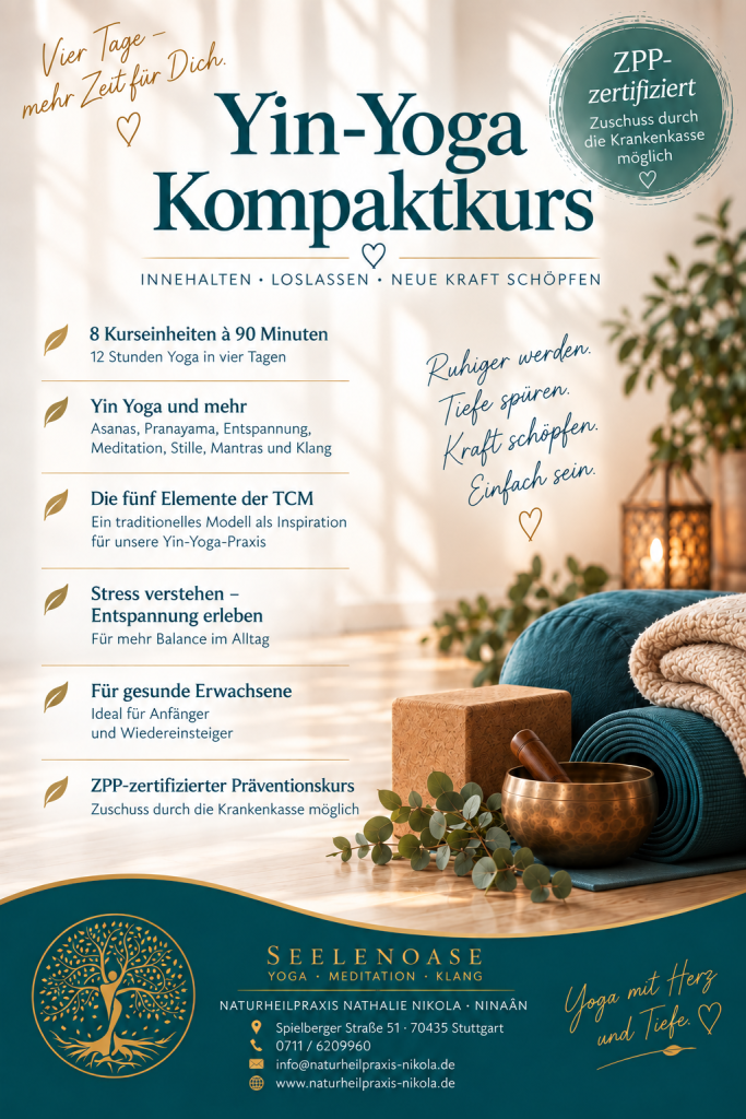 Yin-Yoga-Kompaktkurs über vier Tage mit zwei Yogaeinheiten pro Tag