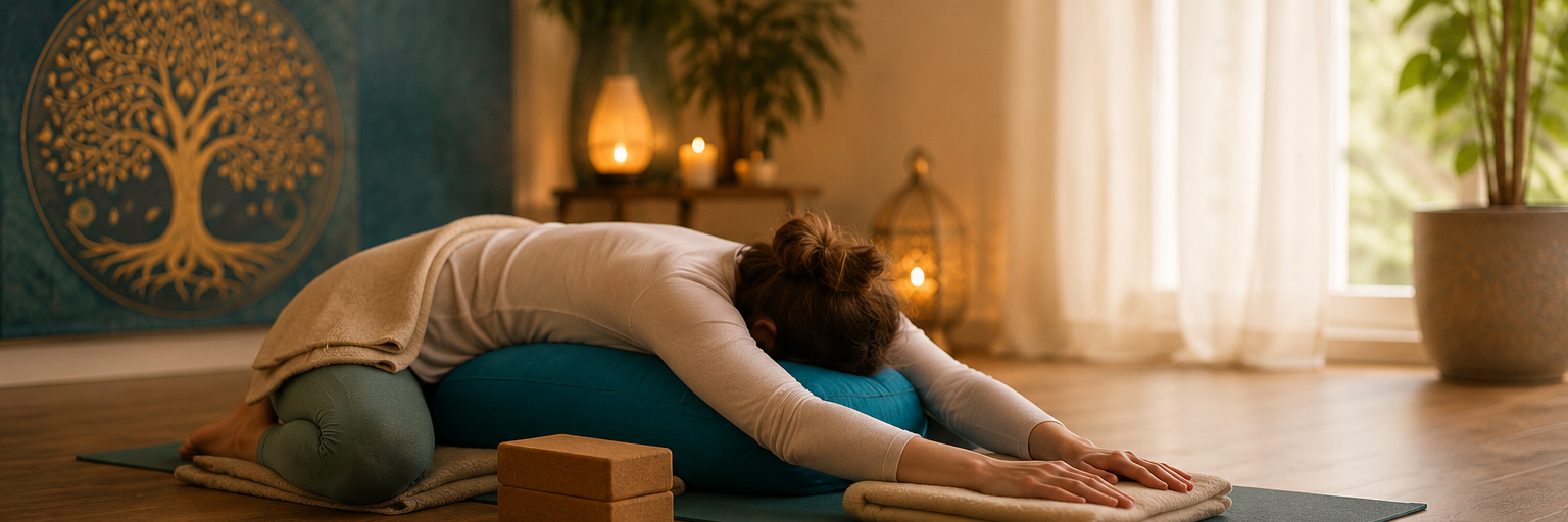 Yin Yoga in der Seelenoase - unterstützte Haltung zum Loslassen und Entspannen